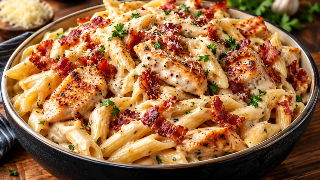 Creamy Chicken Bacon Ranch Pasta